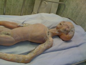 Il pupazzo della "creatura" esposto all'International Roswell Museum (foto: Maurizio Baiata)