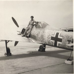 Capt. Wendelle Stevens at ATIC Flight Test, 1947 (W. Stevens Archive). 